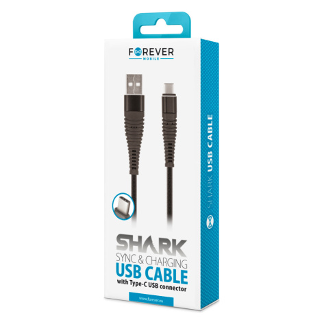 Kábel USB typ-C Forever Shark čierny