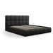 Čierna čalúnená dvojlôžková posteľ s úložným priestorom s roštom 200x200 cm Bellis – Micadoni Ho
