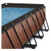 Bazén s pieskovou filtráciou Wood pool Exit Toys oceľová konštrukcia 400*200*100 cm hnedý od 6 r