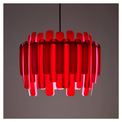 LZF Maruja drevená závesná lampa, červená LZF LamPS