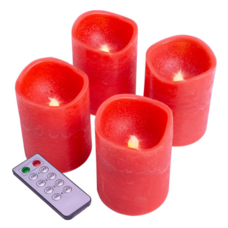 Nexos 33519 Dekoratívna LED sada - 4 adventné sviečky - červená