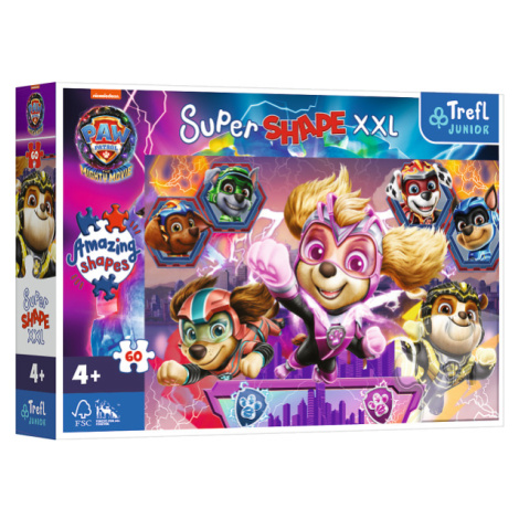 Trefl Puzzle 60 XXL Super Shape - Šťastní psíci / Viacom PAW PATROL: THE MIGHTY MOVIE 2023