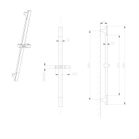 Sapho Sapho, Posuvný držiak sprchy, 680mm, ABS/chróm, 1206-09