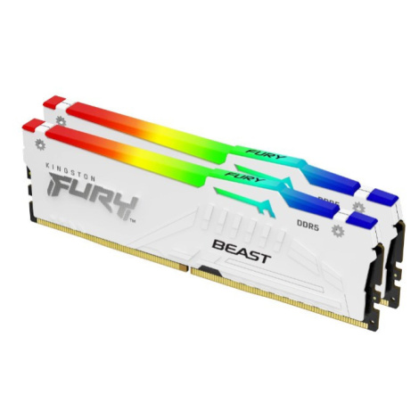 KINGSTON DIMM DDR5 (Kit of 2) FURY Beast White RGB XMP 32GB 5200MT/s CL40