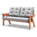 Záhradná lounge súprava z borovicového dreva v sivo-prírodnej farbe pre 5 Abant – Floriane Garde