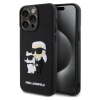 Karl Lagerfeld 3D Rubber Karl and Choupette Zadný Kryt pre iPhone 14 Pro Max Black