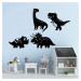 Nálepky na stenu do detskej izby - Hravé dinosaury, Čierna
