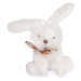 Plyšový zajačik Bunnies Scrunchie Doudou et Compagnie biely 12 cm rôzne druhy od 0 mes