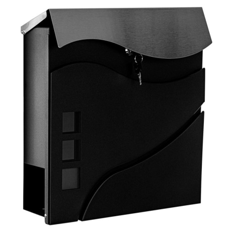 Poštová schránka Austin, 370 x 370 x 110, čierna / nerez Stilista