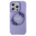 Guess PC/TPU Flowers Ring Glossy Logo MagSafe Zadný Kryt pre iPhone 15 Pro Max Purple