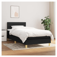 vidaXL Posteľný rám boxspring s matracom čierny 90x190 cm látka