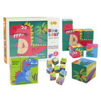 mamido Edukačné puzzle 6v1 skladačka kocky 6 obrázkov dinosaury 9 dielov