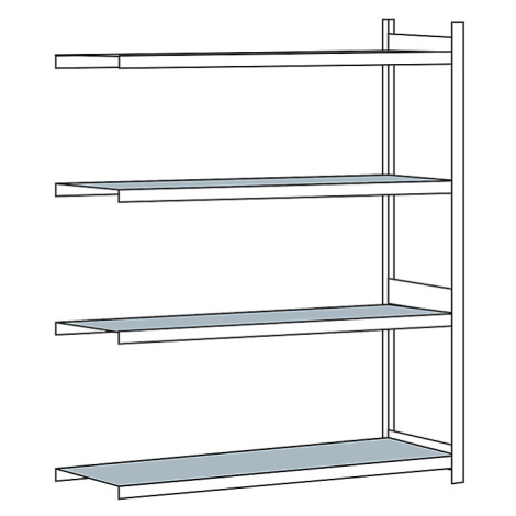 Regál s veľkým rozpätím, s oceľovou policou, výška 2500 mm SCHULTE