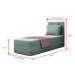 Expedo Čalúnená posteľ boxspring MIRANDA + topper, 80x200, soro 90, ľavá