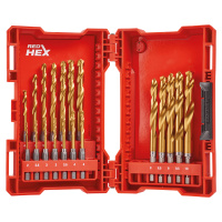 MILWAUKEE Sada vrtákov do kovu RED HEX SHOCKWAVE HSS-G TiN O 19 ks