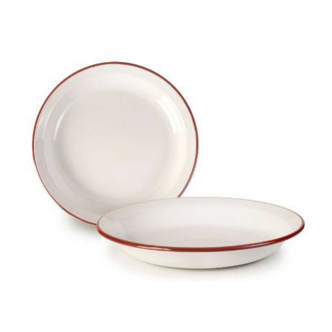 Smaltovaný tanier hlboký červeno-biely 24 cm - Ibili