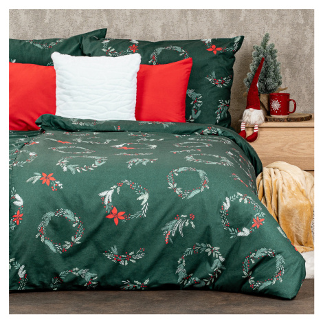 4Home Vianočné bavlnené obliečky Poinsettia, 140 x 200 cm, 70 x 90 cm