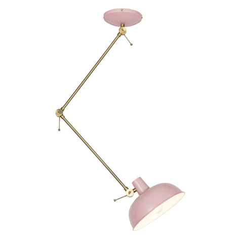 Retro stropné svietidlo ružové s bronzom - Milou QAZQA