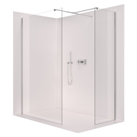 CERANO - Sprchová zástena Walk-in Onyx TL/P - hranatá vzpera - chróm, transparentné sklo - 100x7