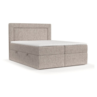 Svetlohnedá boxspring posteľ s úložným priestorom 140x200 cm Imagine – Maison de Rêve