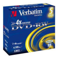 VERBATIM DVD+RW(5-Pack)Jewel/4x/DLP/4.7GB