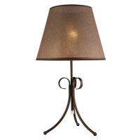 Tmavohnedá stolová lampa s textilným tienidlom (výška  55 cm) Lorenzo – LAMKUR
