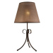 Tmavohnedá stolová lampa s textilným tienidlom (výška  55 cm) Lorenzo – LAMKUR