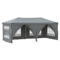 vidaXL Skladací párty stan s bočnými stenami antracitový 3x6 m