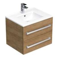 Kúpeľňová skrinka s umývadlom SAT Cube Way 60x71x46 cm Hickory dub CUBE46602DHMOD