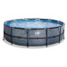 Bazén s filtráciou Stone pool Exit Toys kruhový oceľová konštrukcia 488*122 cm šedý od 6 rokov