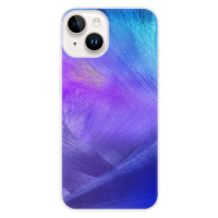 Odolné silikónové puzdro iSaprio - Purple Feathers - iPhone 15