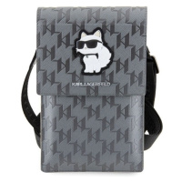 Universal bag for mobile Karl Lagerfeld KLWBSAKHPCG (Saffiano Mono Choupette/silver)