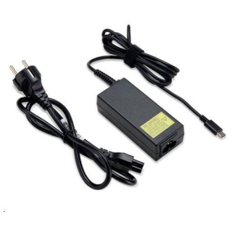 ACER 45W_USB Type C Adapter, čierny - pre zariadenia s USB C, EU POWER CORD (Maloobchodné baleni