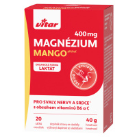 VITAR Magnézium 400 mg + vitamíny B6 a C 20 vrecúšok