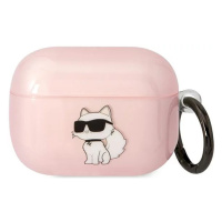 Púzdro Karl Lagerfeld Airpods Pro cover pink Ikonik Choupette (KLAPHNCHTCP)