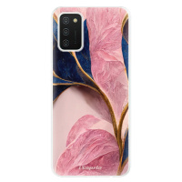 Odolné silikónové puzdro iSaprio - Pink Blue Leaves - Samsung Galaxy A02s