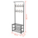 vidaXL Vešiak s regálmi na topánky 68x32x182,5 cm, čierny
