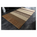 Estila Etno hnedý koberec Grostall v tvare obdĺžnika s krátkym vlasom so slonovinovými pásmi 160