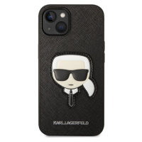 Karl Lagerfeld PU Saffiano Karl Head Zadný Kryt pre iPhone 14 Max Black