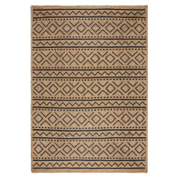 Kusový koberec Printed Jute Luis Natural/Black - 160x230 cm Flair Rugs koberce