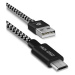 Nabíjací a dátový kábel USB, microUSB, 300 cm, 2100 mA, vzor šnúrky, rýchle nabíjanie, Dux Ducis