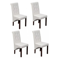 Jedálenská stolička 4 ks umelá koža / drevo Dekorhome Biela,Jedálenská stolička 4 ks umelá koža 