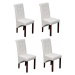 Jedálenská stolička 4 ks umelá koža / drevo Dekorhome Biela,Jedálenská stolička 4 ks umelá koža 