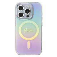 Plastové puzdro Guess na Apple iPhone 15 Pro Max GUHMP15XHITSU IML Iridescent MagSafe fialové