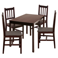 Jedálenský stôl 8848H tmavohnedý lak + 4 stoličky 869H tmavohnedý lak