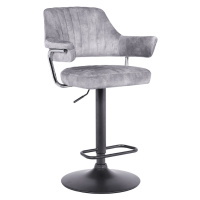 Barová stolička, sivá látka s efektom brúsenej kože, ACANTA