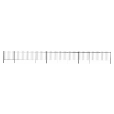 vidaXL ZĂˇhradnĂ˝ plot s vrchnou ÄŤasĹĄou z ocele 1781,5x150 cm ÄŤierny