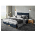 Tmavomodrá dvojlôžková posteľ Mazzini Beds Lotus, 160 x 200 cm