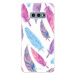 Odolné silikónové puzdro iSaprio - Feather Pattern 10 - Samsung Galaxy S10e