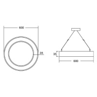 BRUMBERG Biro Circle Ring3,5 direct Ø 60cm on/off strieborná 840